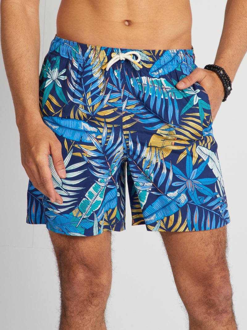 Calções de banho com estampado AZUL - Kiabi