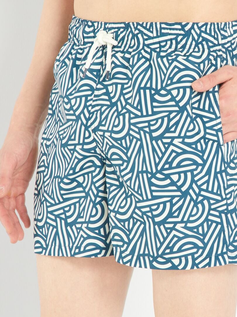 Calções de banho com estampado AZUL - Kiabi