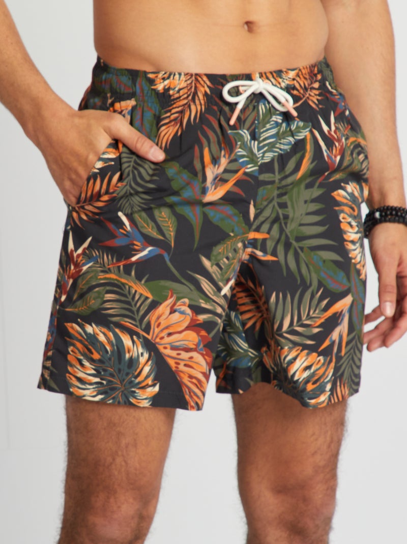 Calções de banho com estampado CINZA - Kiabi