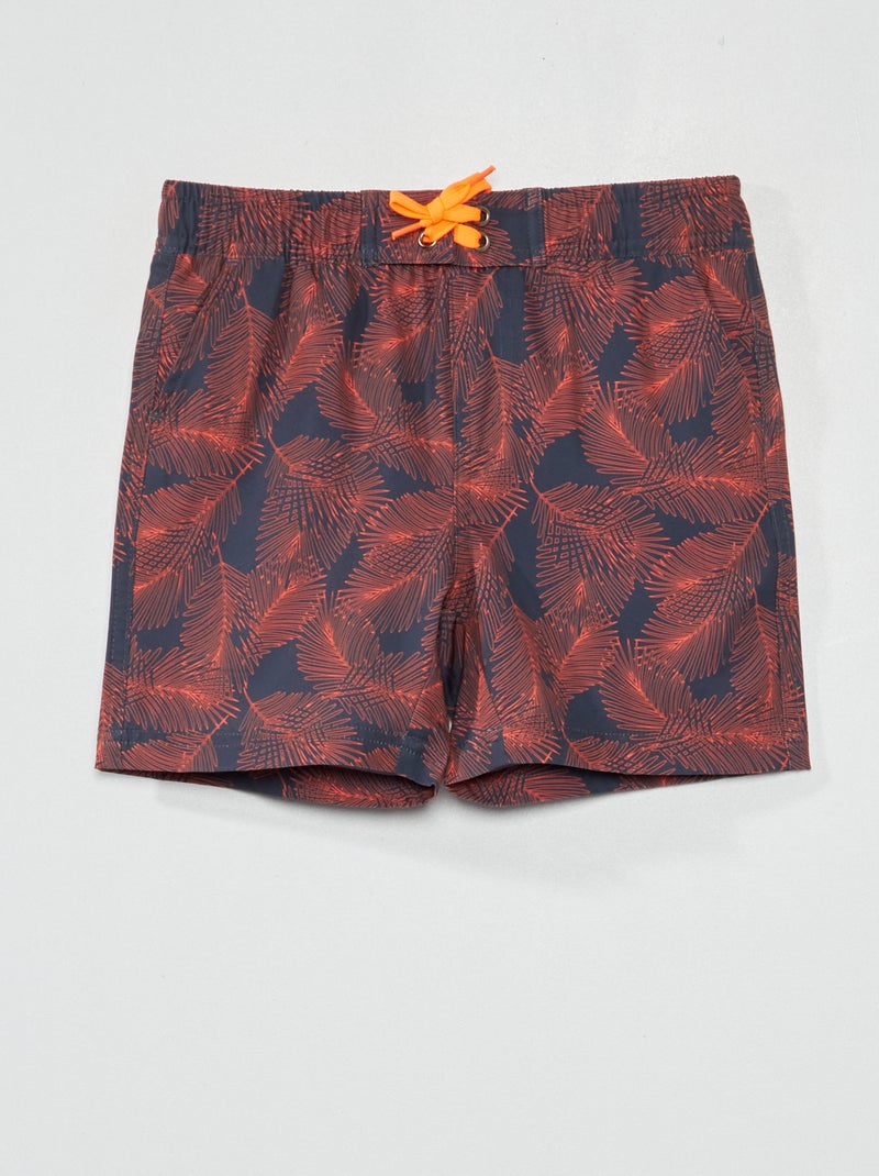 Calções de banho com estampado de fantasia Cinza / Laranja - Kiabi