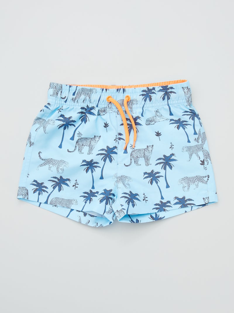 Calções de banho com estampado 'leopardo' Azul - Kiabi