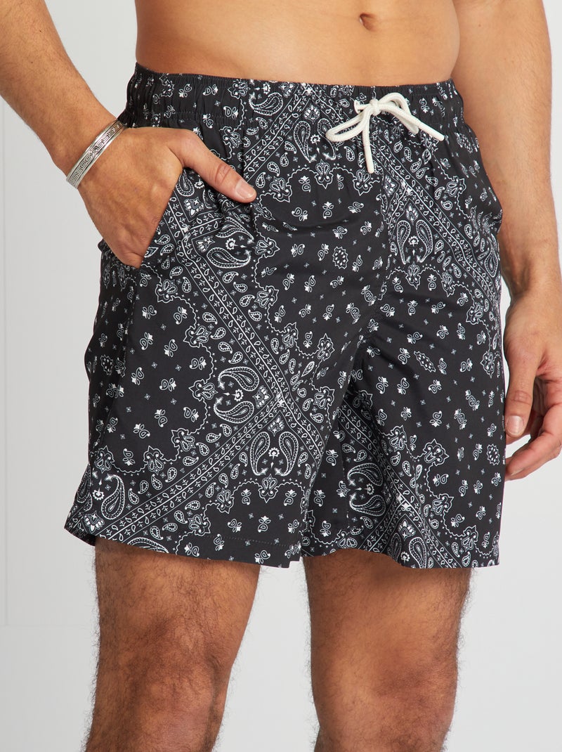 Calções de banho com estampado PRETO - Kiabi