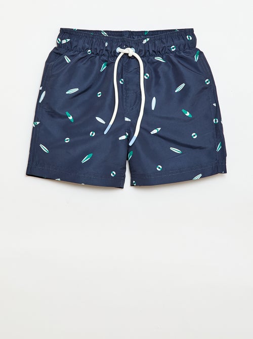 Calções de banho com estampado "surf" integral - Kiabi