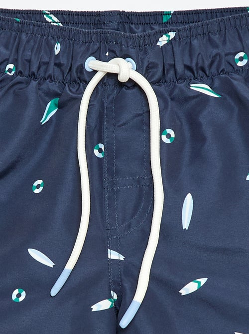 Calções de banho com estampado "surf" integral - Kiabi
