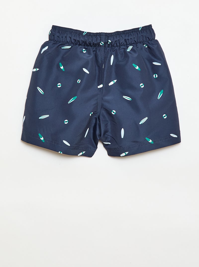 Calções de banho com estampado "surf" integral Azul - Kiabi