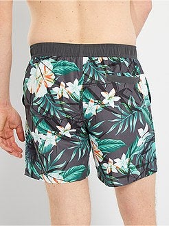 Calções de banho com estampado tropical - Kiabi