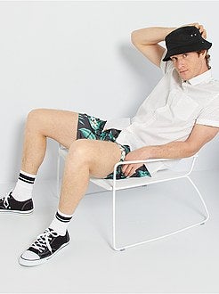 Calções de banho com estampado tropical - Kiabi