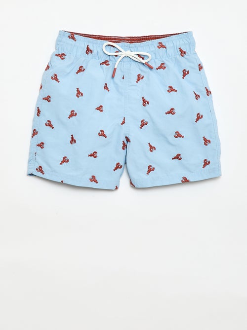 Calções de banho com estampado tropical integral - Kiabi