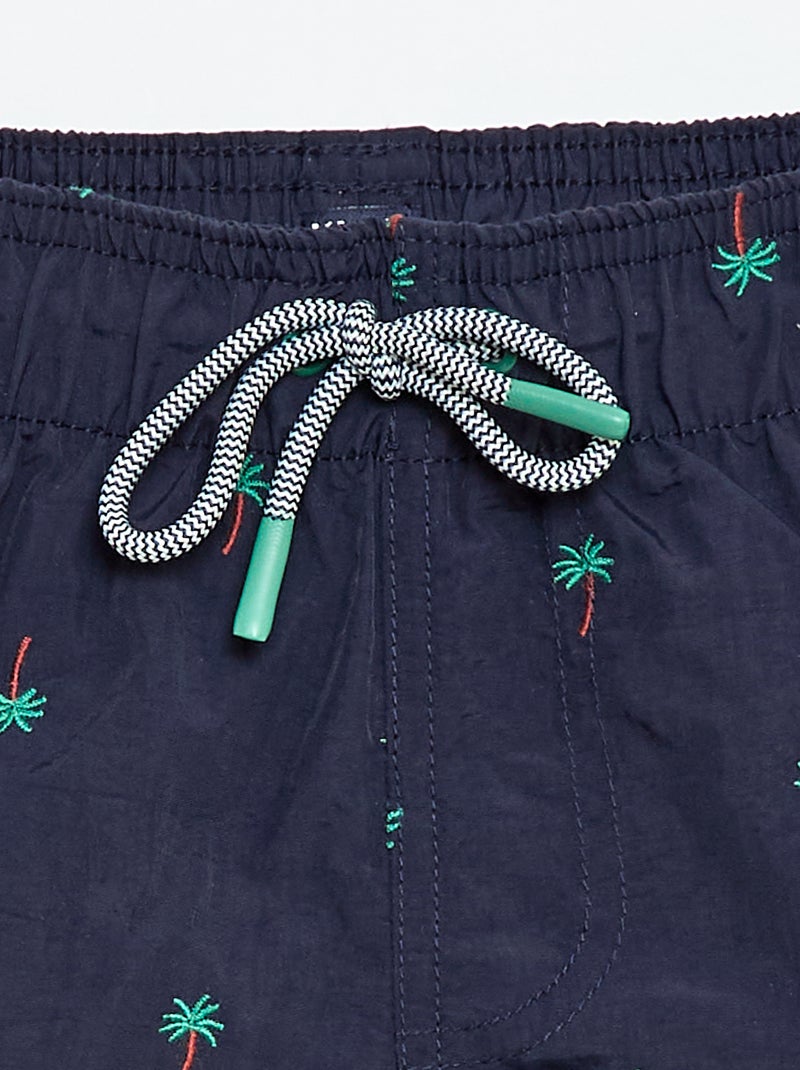 Calções de banho com estampado tropical integral Azul - Kiabi