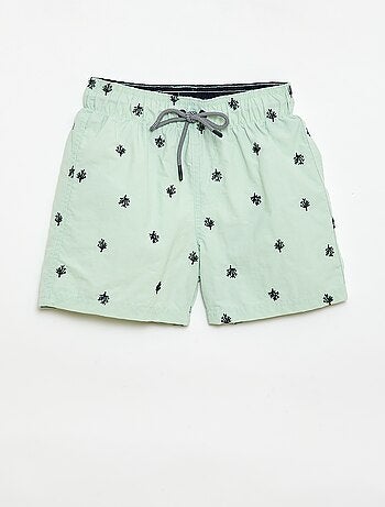 Calções de banho com estampado tropical integral