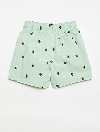 Calções de banho com estampado tropical integral