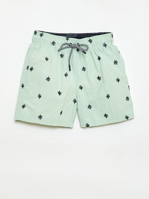 Calções de banho com estampado tropical integral - Kiabi