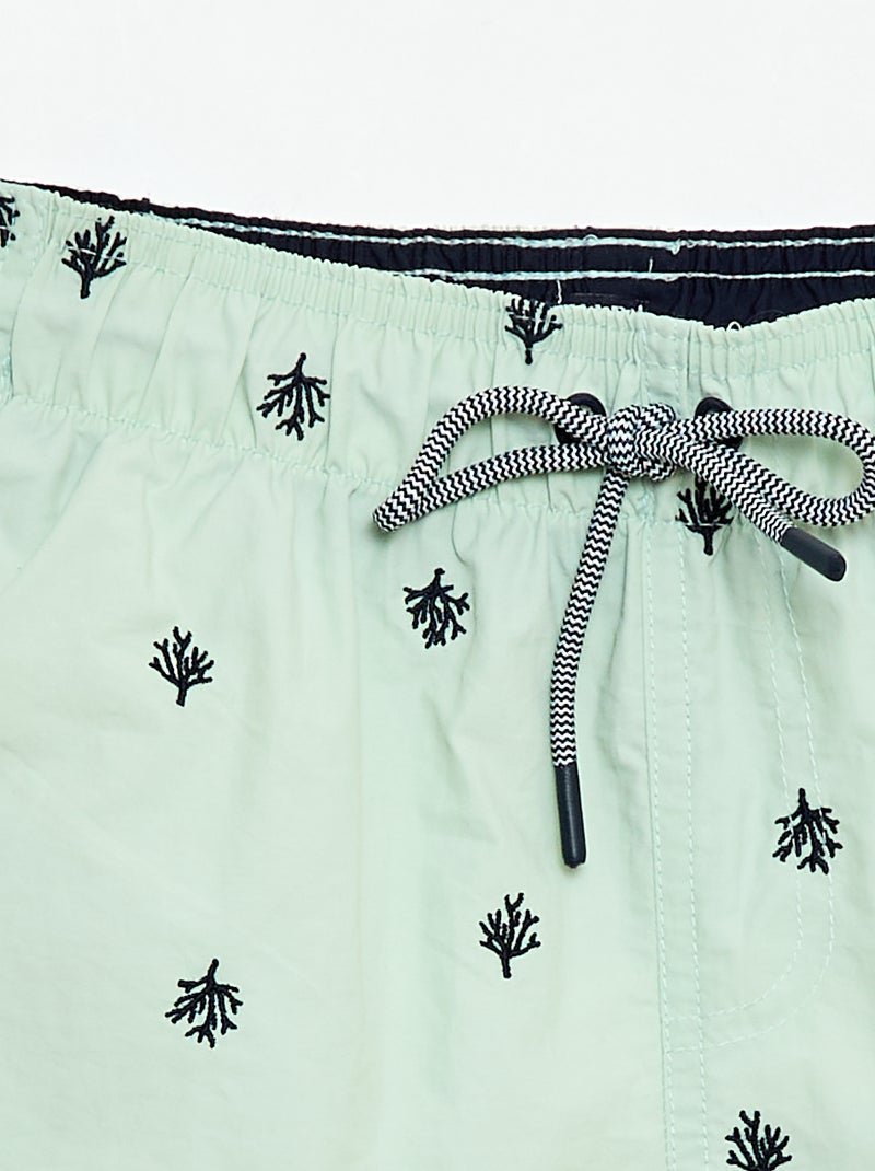 Calções de banho com estampado tropical integral Azul - Kiabi