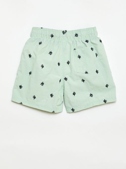 Calções de banho com estampado tropical integral - Kiabi