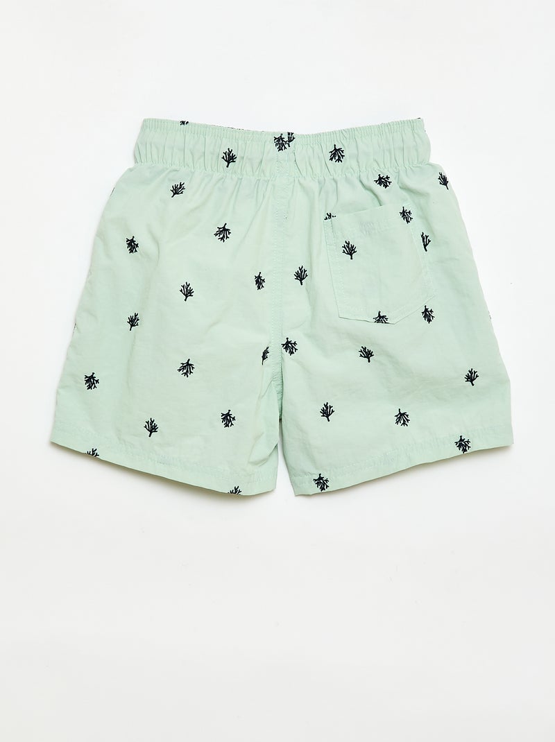 Calções de banho com estampado tropical integral Azul - Kiabi