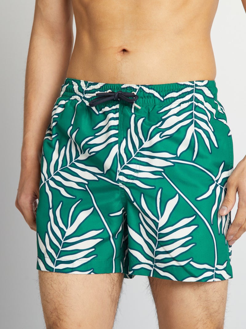 Calções de banho com flores VERDE - Kiabi