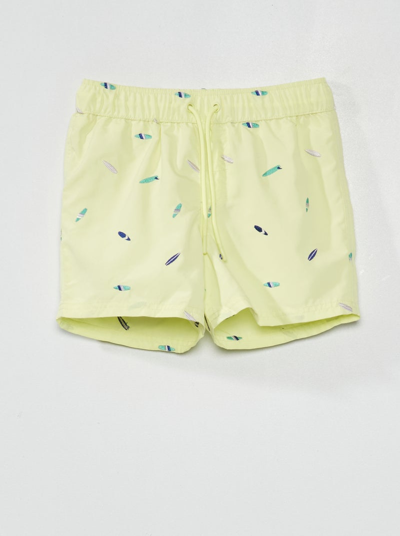 Calções de banho com motivo 'surf' AMARELO - Kiabi