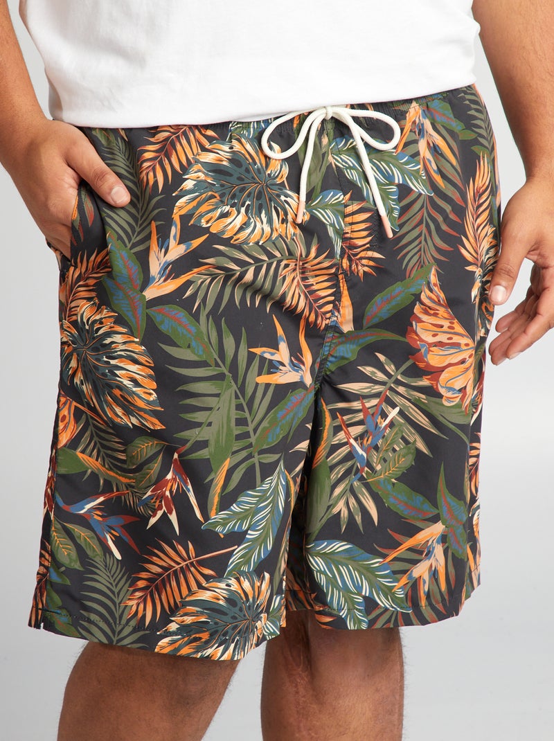 Calções de banho com motivo tropical CINZA - Kiabi