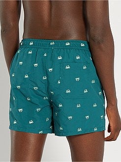 Calções de banho com motivos bordados - Kiabi