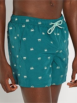 Calções de banho com motivos bordados - Kiabi