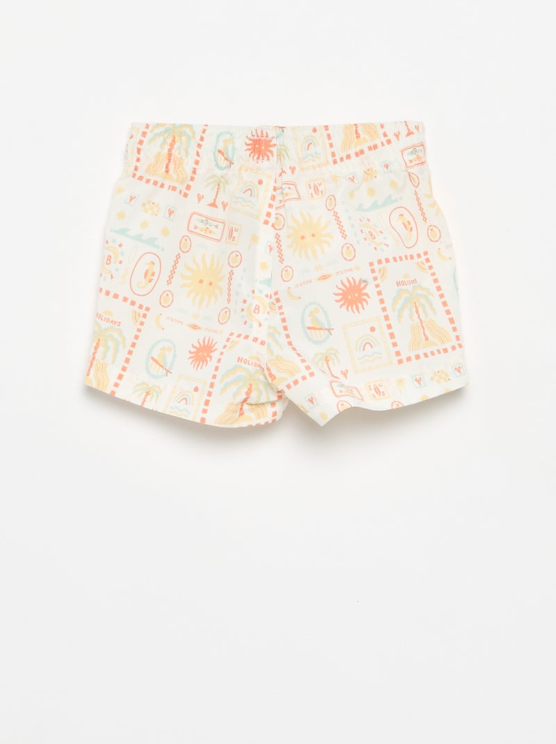Calções de banho com padrão Branco - Kiabi