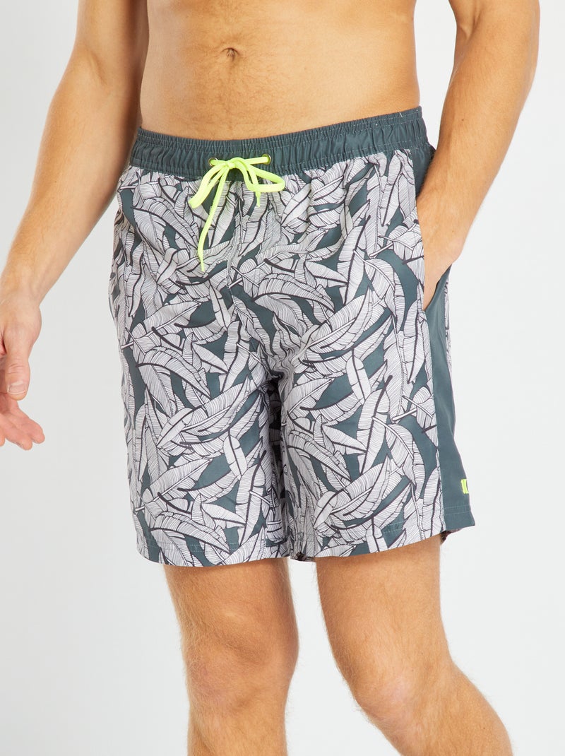 Calções de banho Estampado Verde - Kiabi