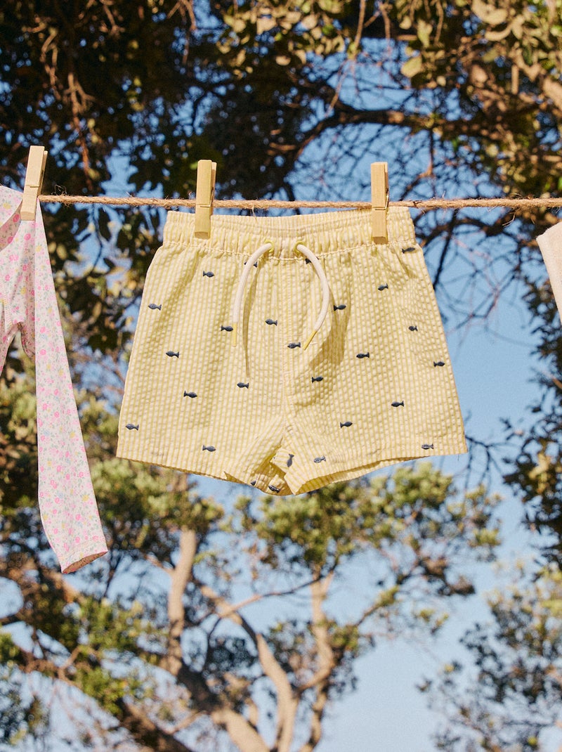 Calções de banho estampados Amarelo - Kiabi