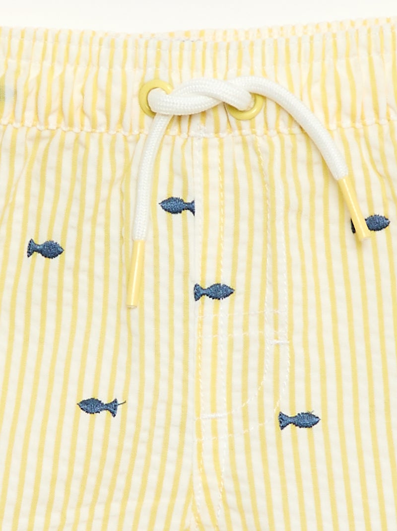 Calções de banho estampados Amarelo - Kiabi