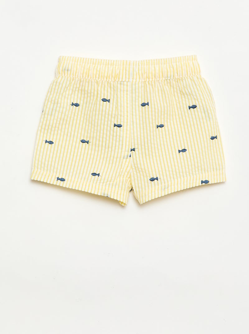 Calções de banho estampados Amarelo - Kiabi