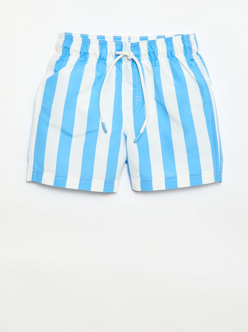 Calções de banho estampados às riscas - Kiabi