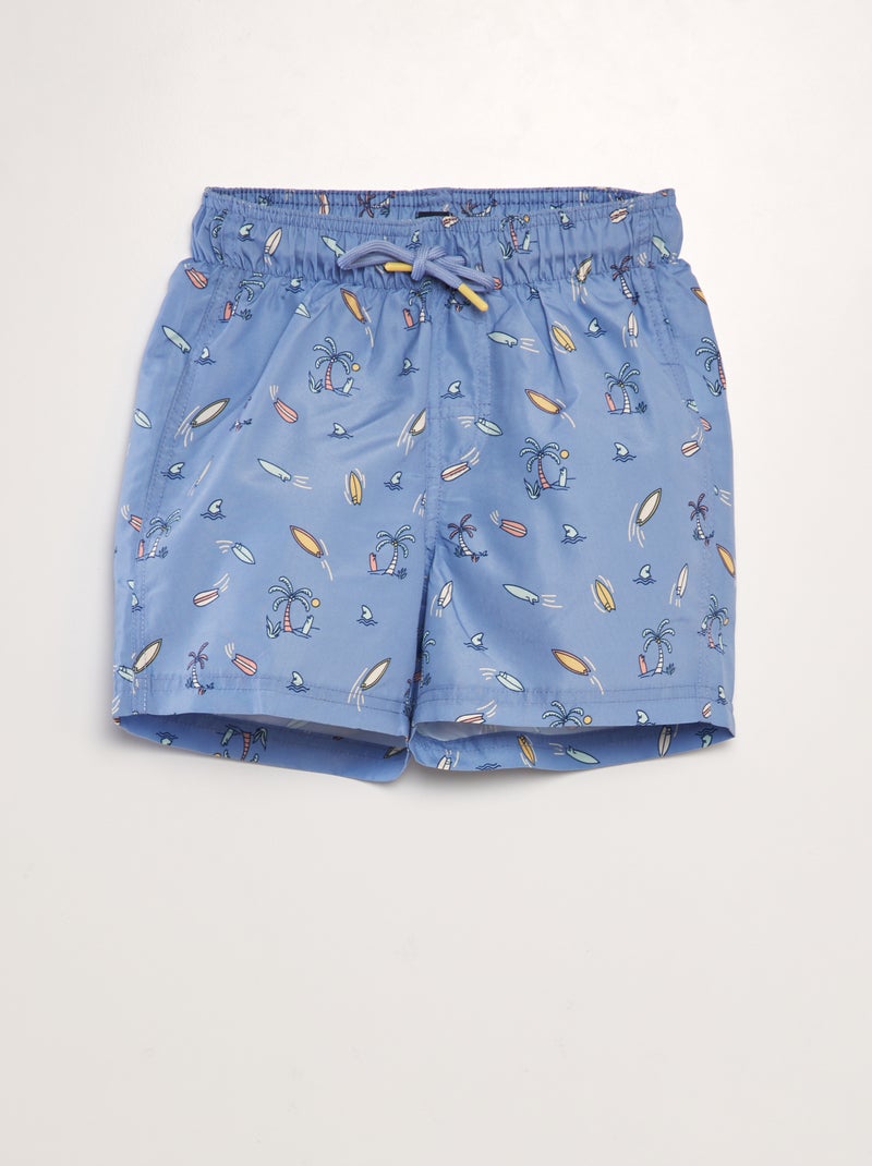 Calções de banho estampados AZUL - Kiabi