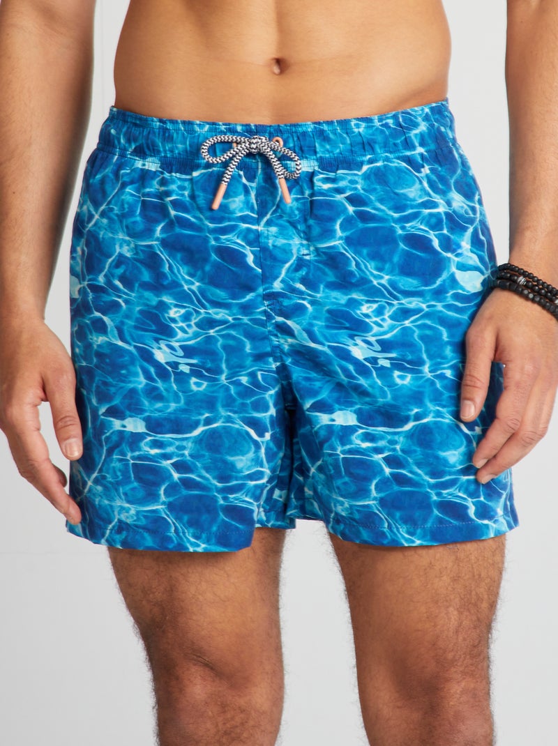 Calções de banho estampados AZUL - Kiabi