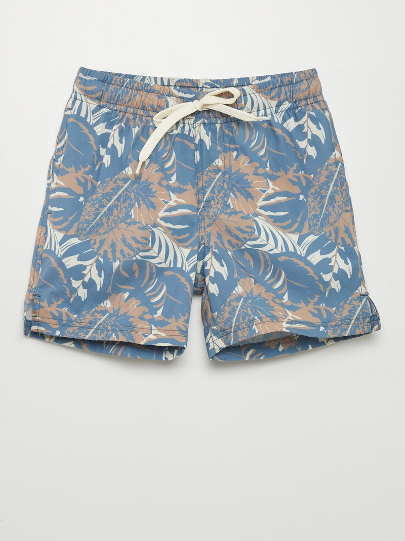 Calções de banho estampados AZUL - Kiabi