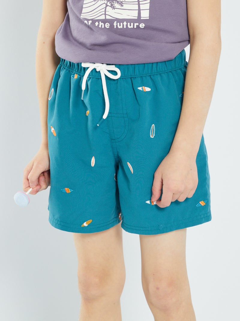 Calções de banho estampados AZUL - Kiabi