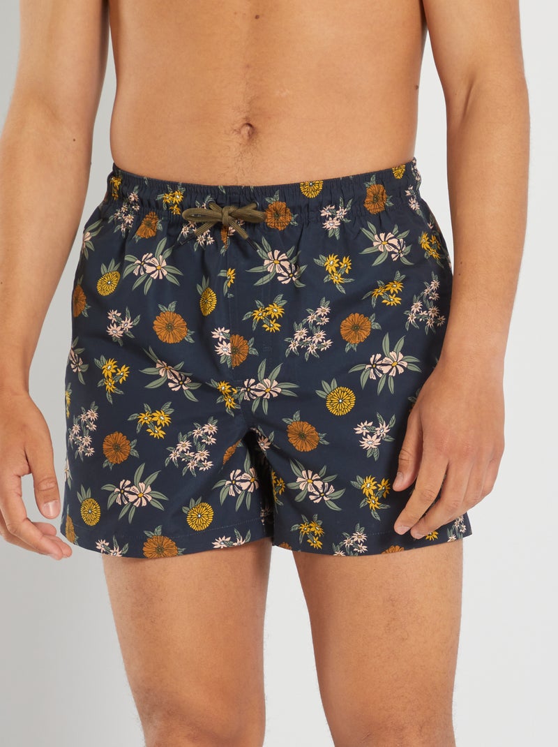 Calções de banho estampados AZUL - Kiabi