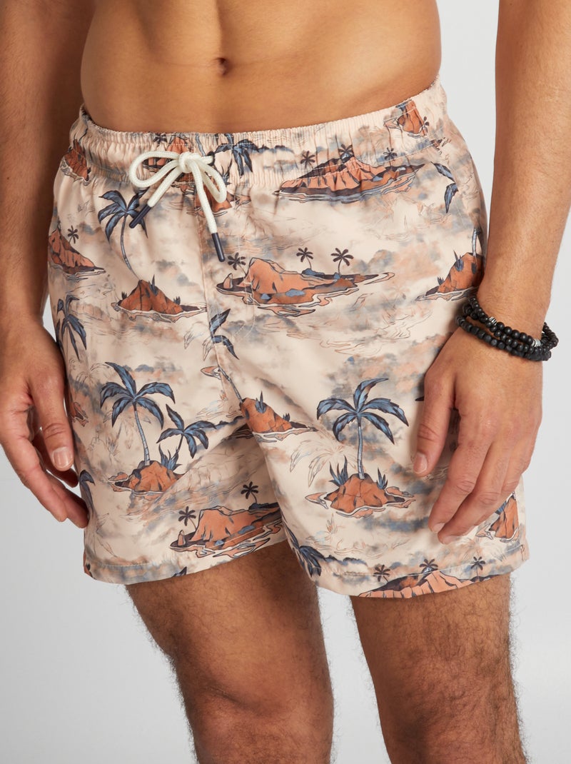 Calções de banho estampados BEGE - Kiabi