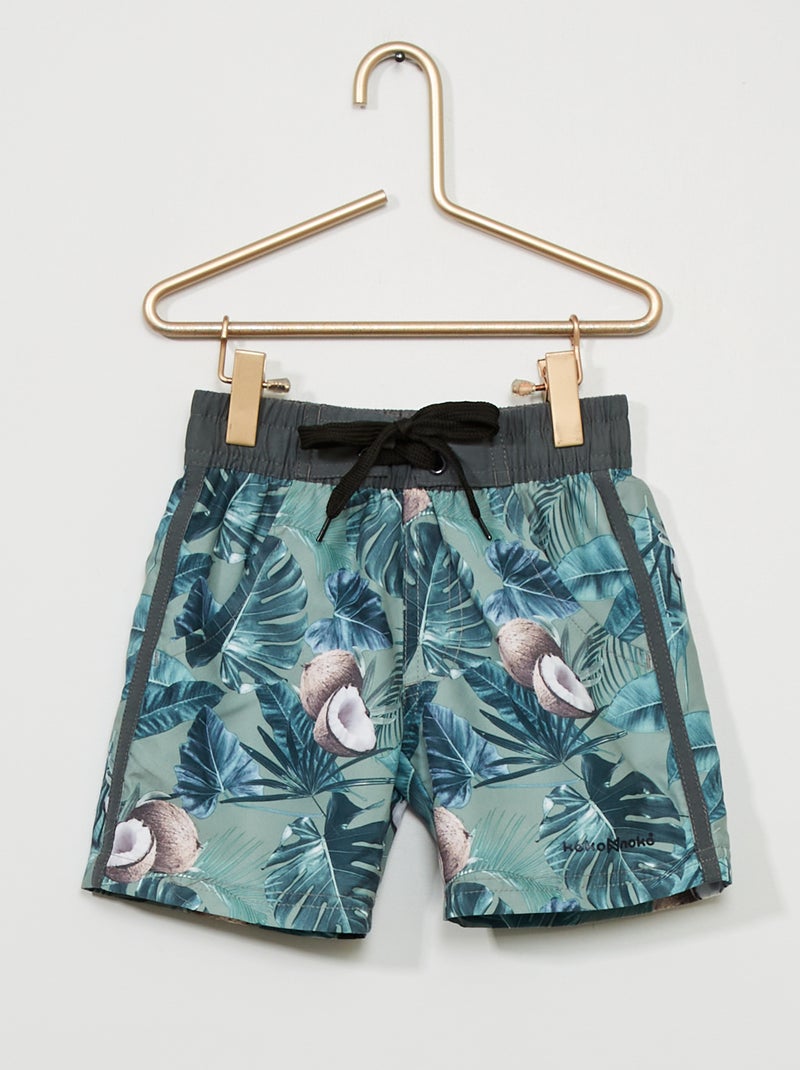 Calções de banho estampados 'coco' Verde - Kiabi