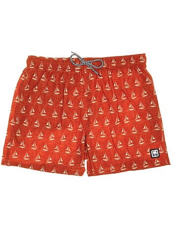 Calções de Banho Estampados Laranja para Homem Sun Project 3056