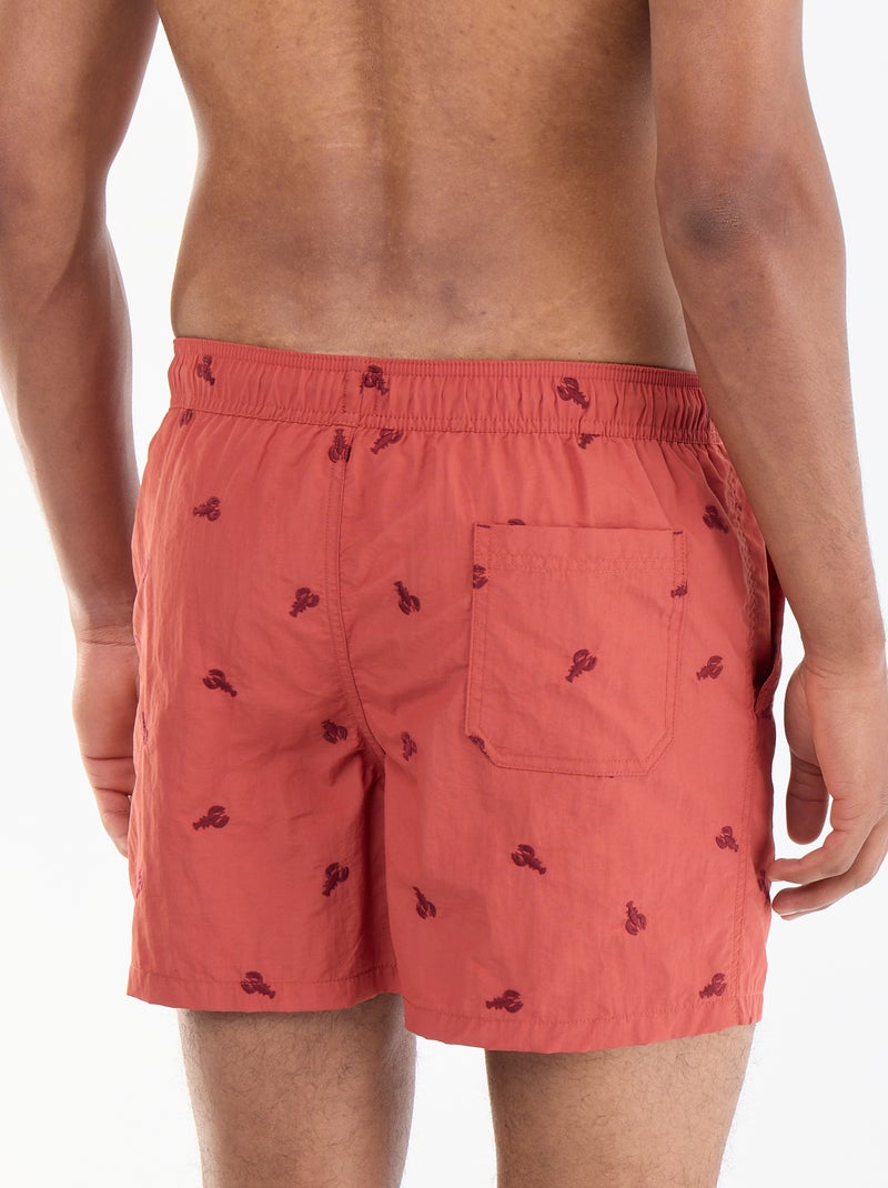Calções de banho estampados Vermelho - Kiabi