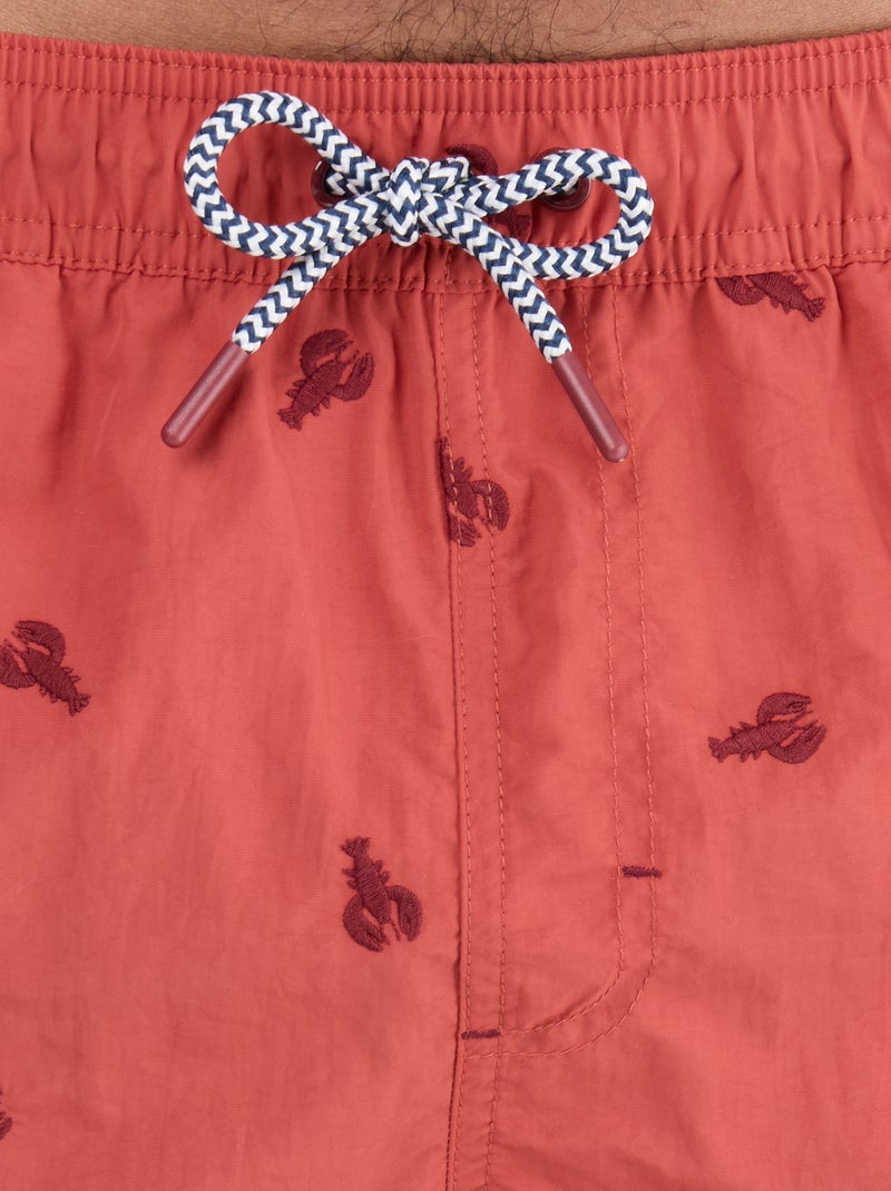 Calções de banho estampados Vermelho - Kiabi