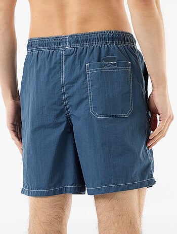 Calções de banho lisos com bolsos