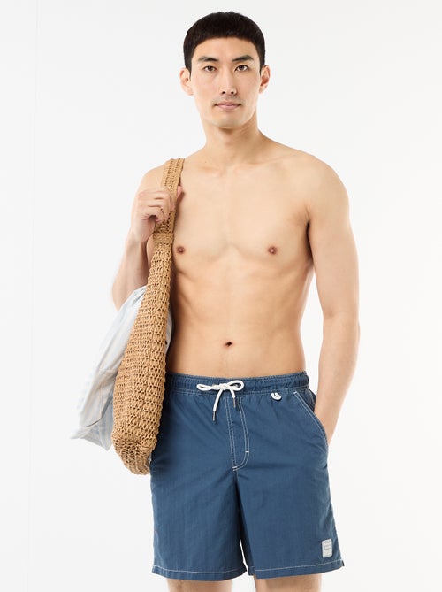 Calções de banho lisos com bolsos - Kiabi
