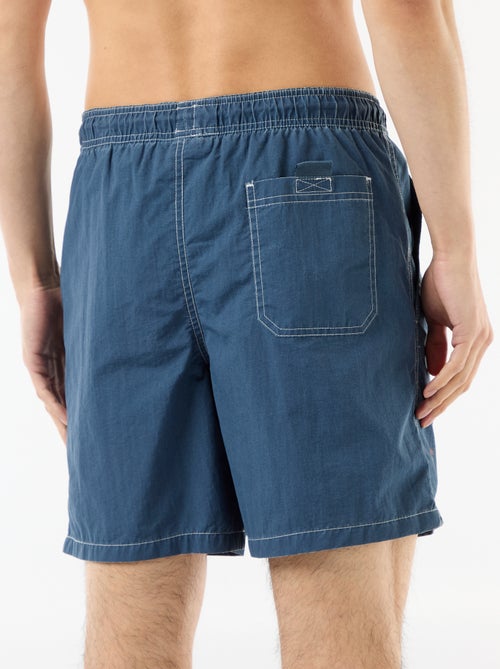 Calções de banho lisos com bolsos - Kiabi