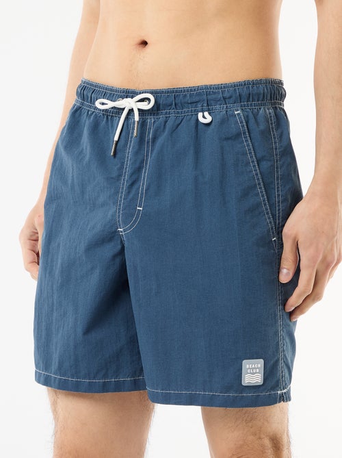 Calções de banho lisos com bolsos - Kiabi