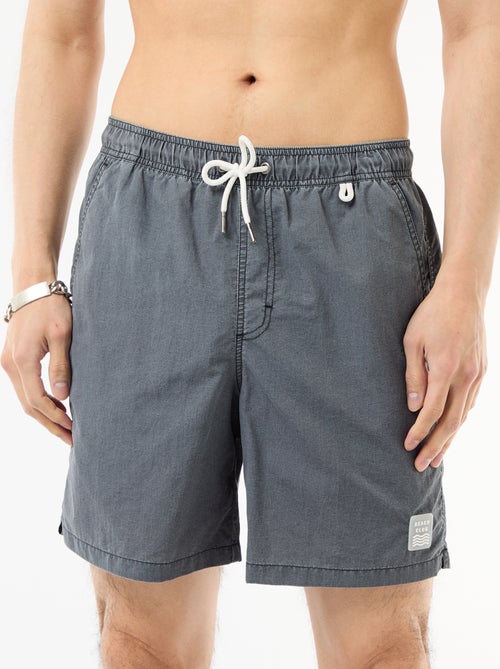 Calções de banho lisos com bolsos - Kiabi