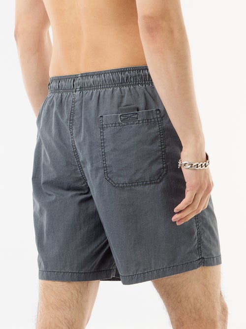 Calções de banho lisos com bolsos - Kiabi