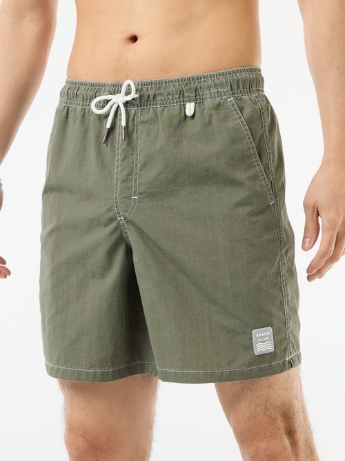 Calções de banho lisos com bolsos - Kiabi