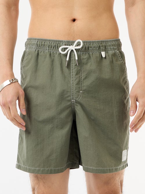 Calções de banho lisos com bolsos - Kiabi