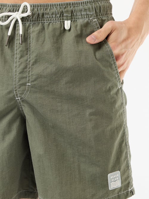 Calções de banho lisos com bolsos - Kiabi