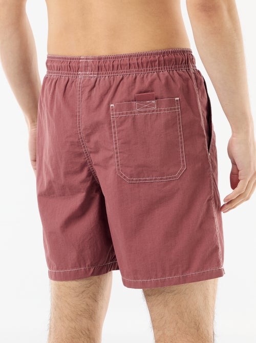 Calções de banho lisos com bolsos - Kiabi